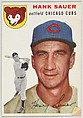 Card Number 4, Hank Sauer, Outfield, Chicago Cubs, from 