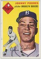 Card Number 166, Johnny Podres, Pitcher, Brooklyn Dodgers, from 