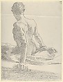 Study of a Young Man, Seen from the Back, John Singer Sargent American, Lithographic crayon on transfer paper