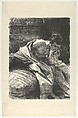 Study of a Young Man, Seated, John Singer Sargent American, Transfer lithograph