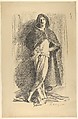 Study of a Young Man in a Cloak, Standing, John Singer Sargent (American, Florence 1856–1925 London), Transfer lithograph