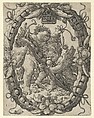 Two Angels with a Peapod, Master HL German, Engraving