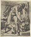 David with the head of Goliath, Marcantonio Raimondi  Italian, Engraving and etching, the top section made up with pencil