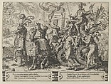 The Triumph of War, from The Cycle of the Vicissitudes of Human Affairs, plate 5, Cornelis Cort  Netherlandish, Engraving; first state of two (New Hollstein)