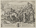 The Triumph of Want, from The Cycle of the Vicissitudes of Human Affairs, plate 6, Cornelis Cort (Netherlandish, Hoorn ca. 1533–1578 Rome), Engraving; first state of two (New Hollstein)