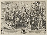 The Triumph of Pride, from The Cycle of the Vicissitudes of Human Affairs, plate 3, Cornelis Cort  Netherlandish, Engraving; first state of three (New Hollstein)