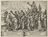 The Triumph of the Riches, from The Cycle of the Vicissitudes of Human Affairs, plate 2, Cornelis Cort  Netherlandish, Engraving; first state of three (New Hollstein)