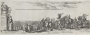 Entry of the Polish Ambassador into Rome, Stefano della Bella (Italian, Florence 1610–1664 Florence), Etching; first or second state of three