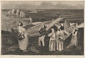 Boats and Natives, George Overbury "Pop" Hart American, Softground and aquatint