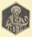 St Matthew the Evangelist, holding a banderole (possibly a modern impression), Anonymous, Engraving, printed from a plate engraved in the niello manner