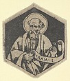 St Mark the Evangelist, holding a banderole (possibly a modern impression), Anonymous, Engraving, printed from a plate engraved in the niello manner