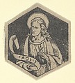 St John the Evangelist, holding a banderole (possibly a modern impression), Anonymous, Engraving, printed from a plate engraved in the niello manner