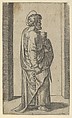 Saint Peter, keys in right hand, book in left, facing right, from "Piccoli Santi" (Small Saints), Marcantonio Raimondi Italian, Engraving