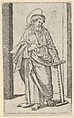 Saint Simon, a saw in his lowered left hand, from "Piccoli Santi" (Small Saints), Marcantonio Raimondi Italian, Engraving
