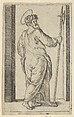 Saint Jude, holding a halberd in his right hand, from "Piccoli Santi" (Small Saints), Marcantonio Raimondi Italian, Engraving