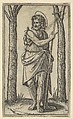John the Baptist holding a staff, from "Piccoli Santi" (Small Saints), Marcantonio Raimondi  Italian, Engraving