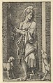 St Lazarus flanked by two dogs, from "Piccoli Santi" (Small Saints), Marcantonio Raimondi  Italian, Engraving