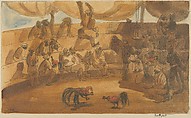 Cockfight, Santo Domingo, George Overbury "Pop" Hart American, Hand-colored lithograph