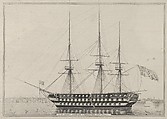 U. S. Ship North Carolina, 102 Guns, Nathaniel Currier  American, Lithograph; uncolored proof