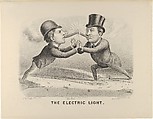 The Electric Light, Currier & Ives American, Lithograph