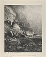 Refitting of a Ship at Low Tide, Eugène Isabey  French, Lithograph in black on light gray chine collé laid down on ivory wove paper; second state of three
