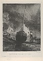 Memory of Saint-Valéry-sur-Somme, Eugène Isabey  French, Lithograph in black on light gray chine collé laid down on ivory wove paper; second state of three