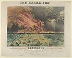 Awful Conflagration of the Steam Boat Lexington in Long Island Sound on Monday Eve, January 13th, 1840, by which melancholy occurrence, over 100 Persons Perished, William Keesey Hewitt American, Hand-colored lithograph