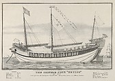 The Chinese Junk "Keying"–Captain Kellett–As she appeared in New York harbour July 13th, 1847–212 days from Canton.–720 tons burthen, Nathaniel Currier  American, Lithograph; uncolored