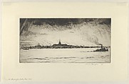 The Harbor from Battery Park, Albert E. Flanagan American, Etching