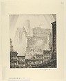 Downtown Manhattan, Albert E. Flanagan American, Etching and drypoint, second state