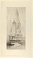 Wall Street Group–Towers of Manhattan, Albert E. Flanagan American, Etching