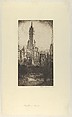 Plaza Group, NY, Albert E. Flanagan American, Etching