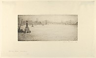 Afternoon Light–East River, Albert E. Flanagan American, Etching and drypoint