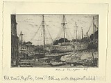 Old Boats, Mystic, Conn., Albert E. Flanagan American, Etching with drypoint