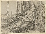 The Madonna nursing the Christ Child at the foot of a tree, Jacopo de' Barbari Italian, Engraving, upper and lower right corners are restored
