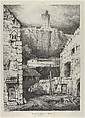 Dungeon of the Polignac Castle, Eugène Isabey  French, Lithograph in black on light gray chine collé laid down on ivory wove paper; only state