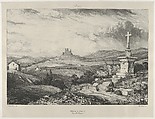 Larderole Castle, Eugène Isabey  French, Lithograph in black on light gray chine collé laid down on ivory wove paper; second state of two