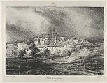 Pont-Gibaud Castle, Eugène Isabey  French, Lithograph in black on light gray chine collé laid down on ivory wove paper; only state