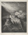 Saint-Jean Church, Thiers, Eugène Isabey  French, Lithograph in black on light gray chine collé laid down on ivory wove paper; second state of two