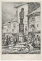Cross of Chaudesaigues, Eugène Isabey  French, Lithograph in black on light gray chine collé laid down on ivory wove paper; second state of two
