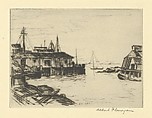 Piers and Wharves, Albert E. Flanagan American, Etching