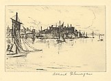 Old Mystic, Conn., Albert E. Flanagan American, Drypoint