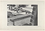 Roof and Street, Louis Lozowick American, born Ukraine, Lithograph