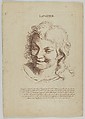 Laughter, plate 10 from "Heads Representing the Various Passions of the Soul; as they are Expressed in the Human Countenance: Drawn by that Great Master Monsieur Le Brun", Anonymous, British, 18th century British, Engraving with etching