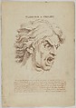Terrour or Fright, plate 18 from "Heads Representing the Various Passions of the Soul; as they are Expressed in the Human Countenance: Drawn by that Great Master Monsieur Le Brun", Anonymous, British, 18th century  British, Engraving with etching