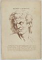 Hatred or Jealousy, plate 20 from "Heads Representing the Various Passions of the Soul; as they are Expressed in the Human Countenance: Drawn by that Great Master Monsieur Le Brun", Anonymous, British, 18th century  British, Engraving with etching