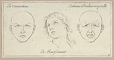La Veneration, Le Ravissement, Extrême Douleur corporelle, from "Caractères des passions, gravés sur les desseins de l'illustre Monsieur le Brun", Sébastien Le Clerc, le Jeune French, Etching
