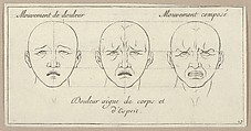Mouvement de douleur, Douleur aigue de corps et d'Esprit, Mouvement composé, from "Caractères des passions, gravés sur les desseins de l'illustre Monsieur le Brun", Sébastien Le Clerc, le Jeune French, Etching