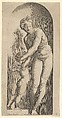 Venus and Cupid standing in a niche, Marcantonio Raimondi  Italian, Engraving