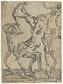 Pyramid of Men, Juste de Juste French, born Italy, Etching